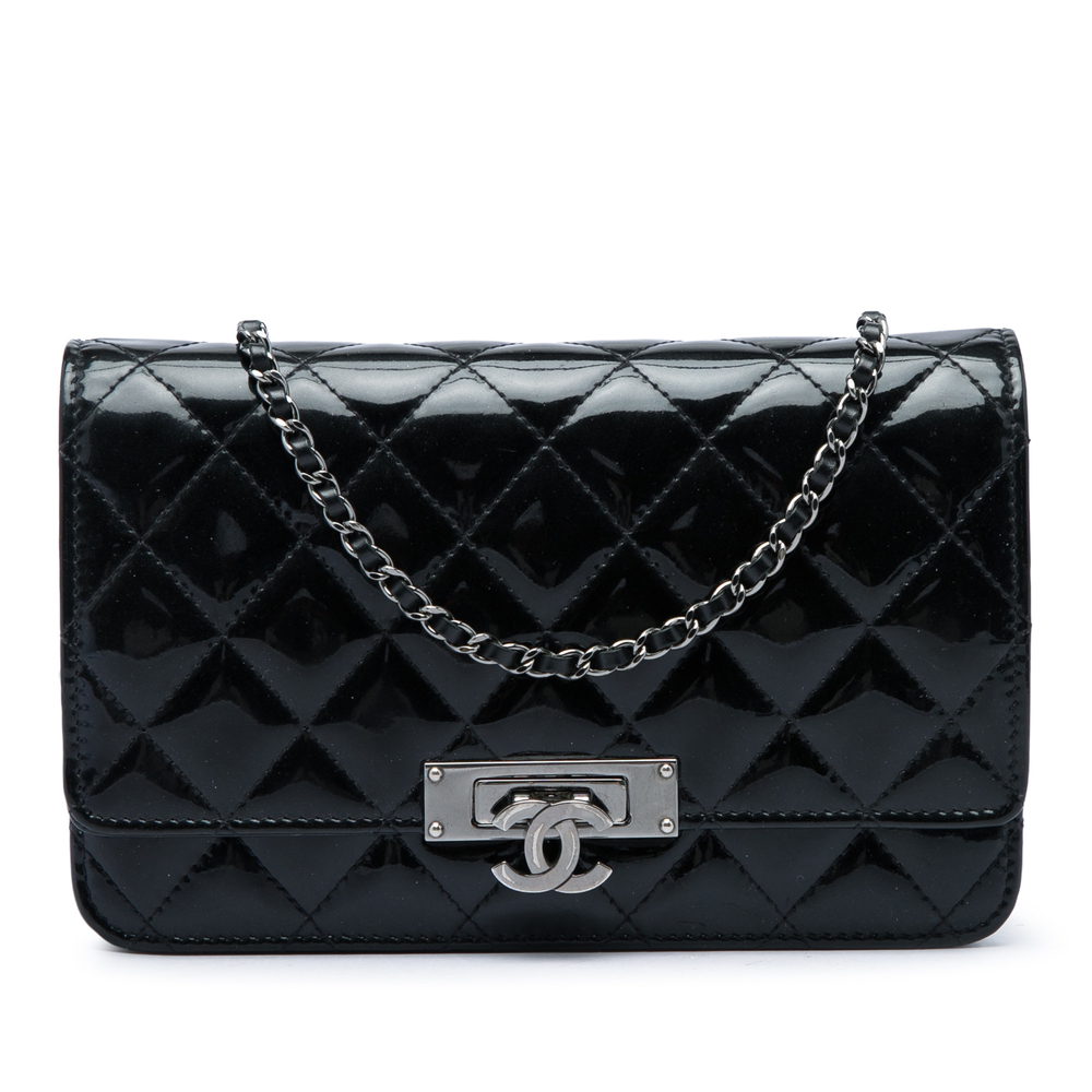 Pre-Loved Chanel Quilted Patent Golden Class Wallet on Chain